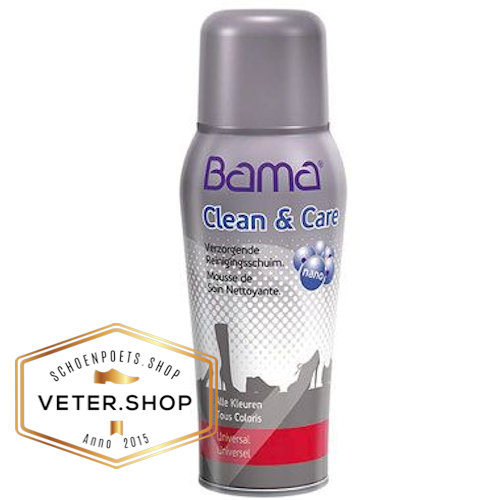 Bestuurbaar scheiden passen Bama Cleaner. Clean and Care schuim verzorging en reiniging www.schoenpoets .shop